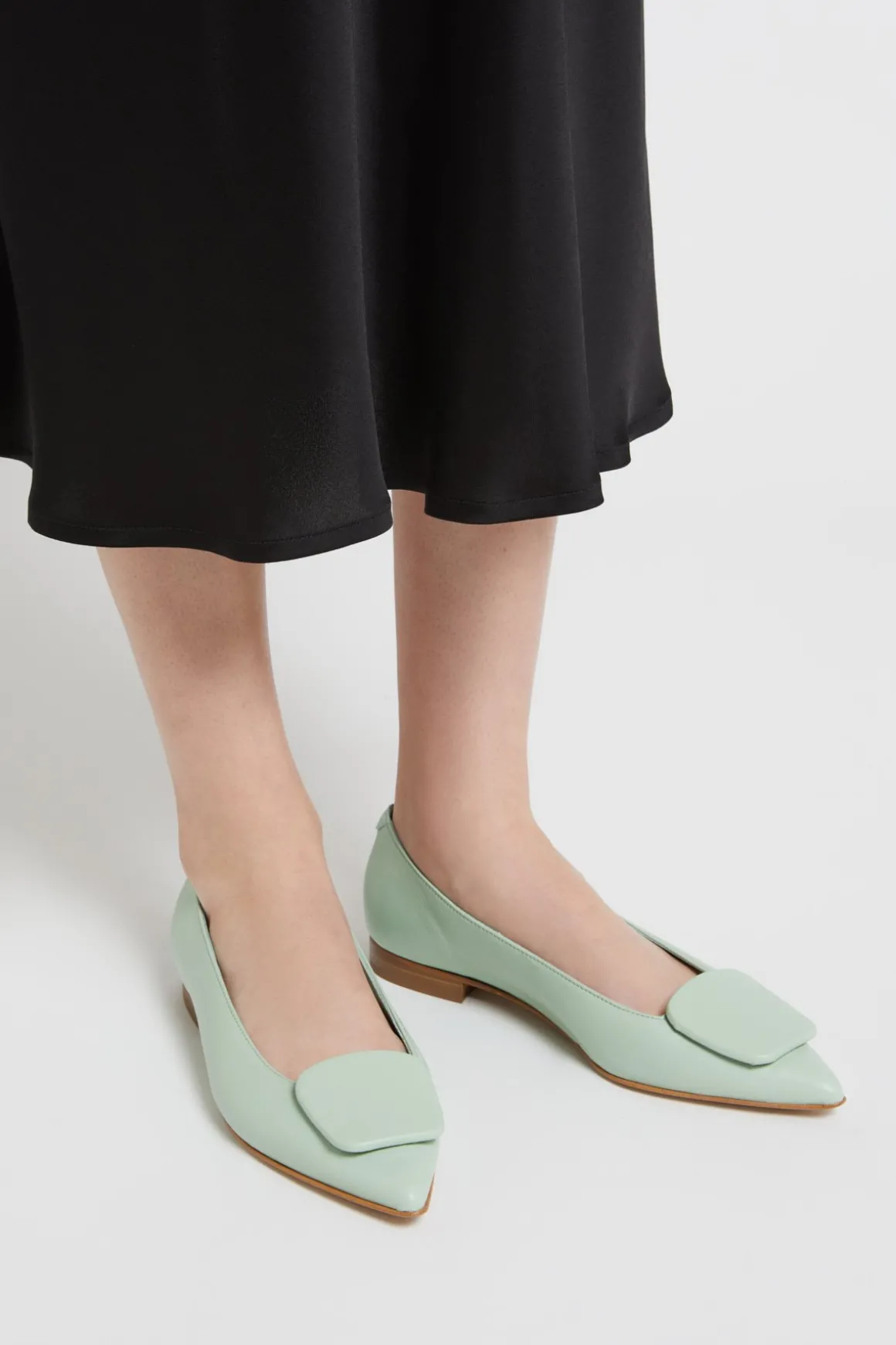 Ballerines pointues en cuir