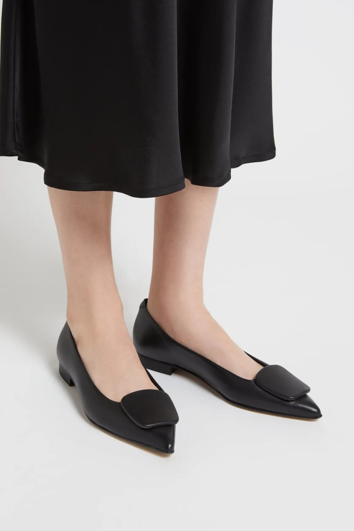 Ballerines pointues en cuir