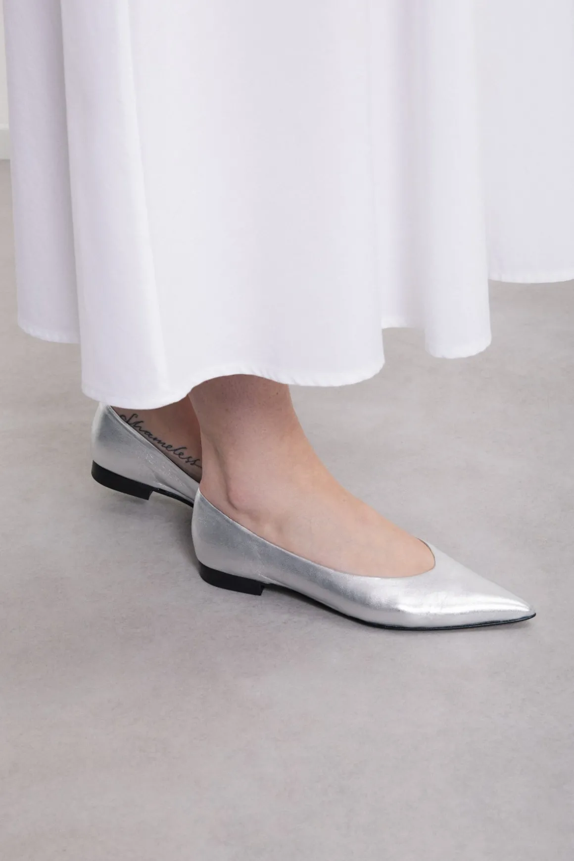 Ballerines pointues en cuir