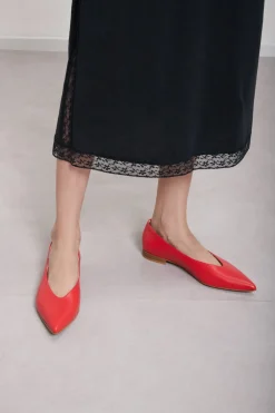 Ballerines pointues en cuir
