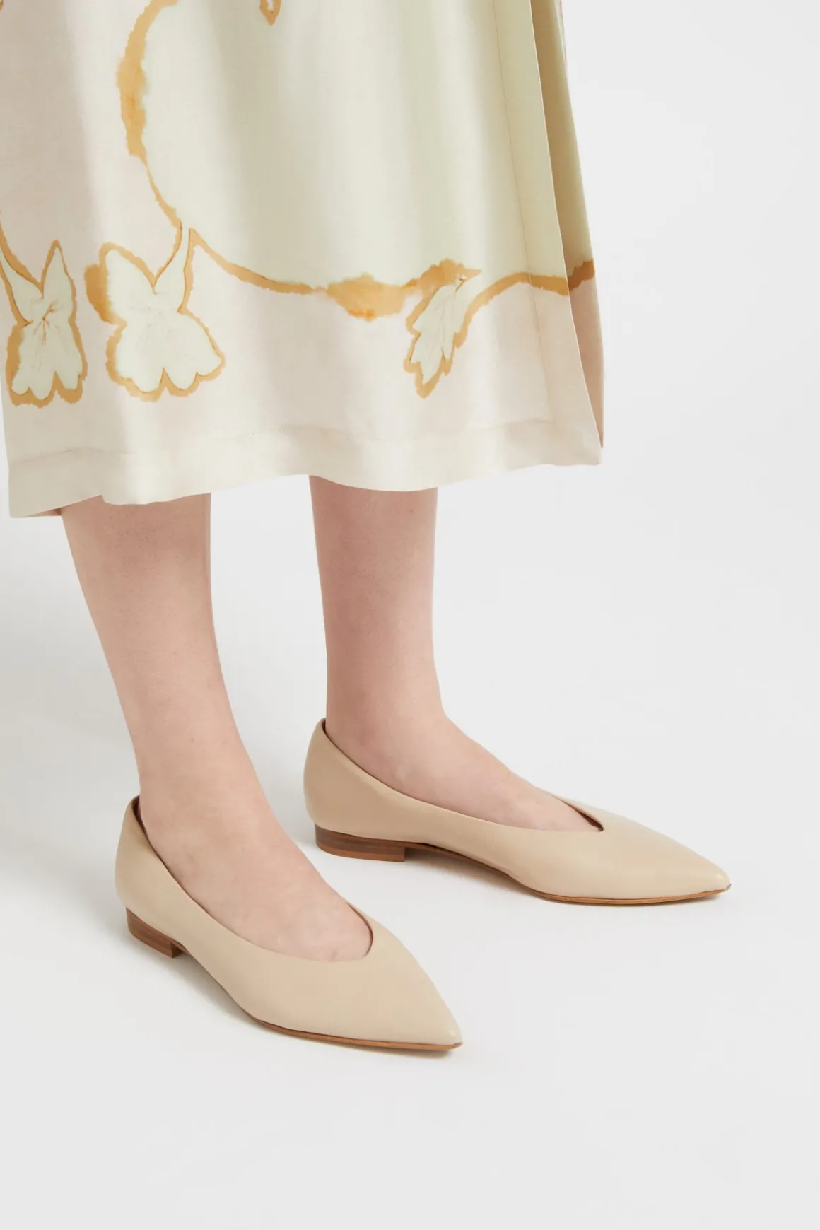 Ballerines pointues en cuir