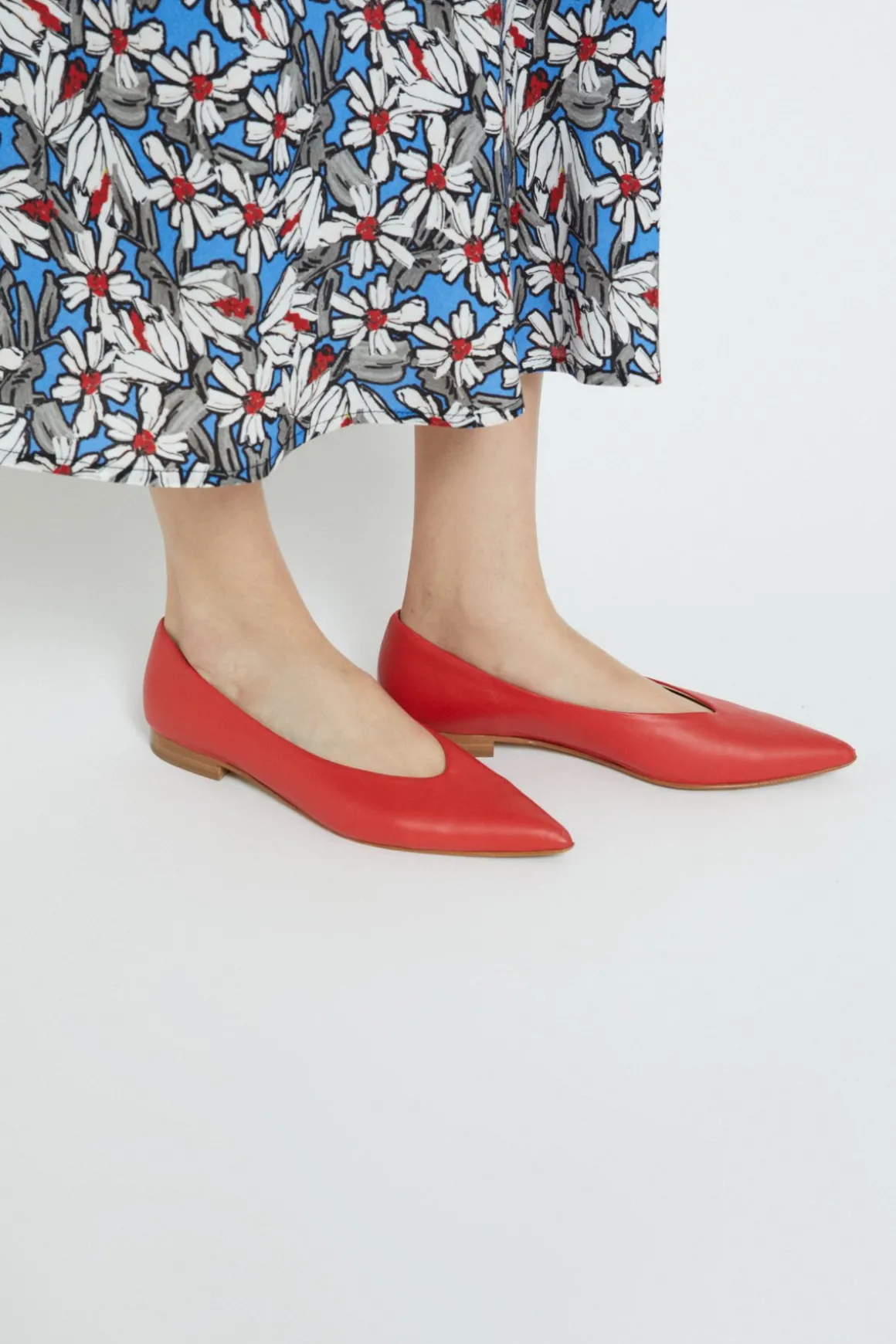 Ballerines pointues en cuir