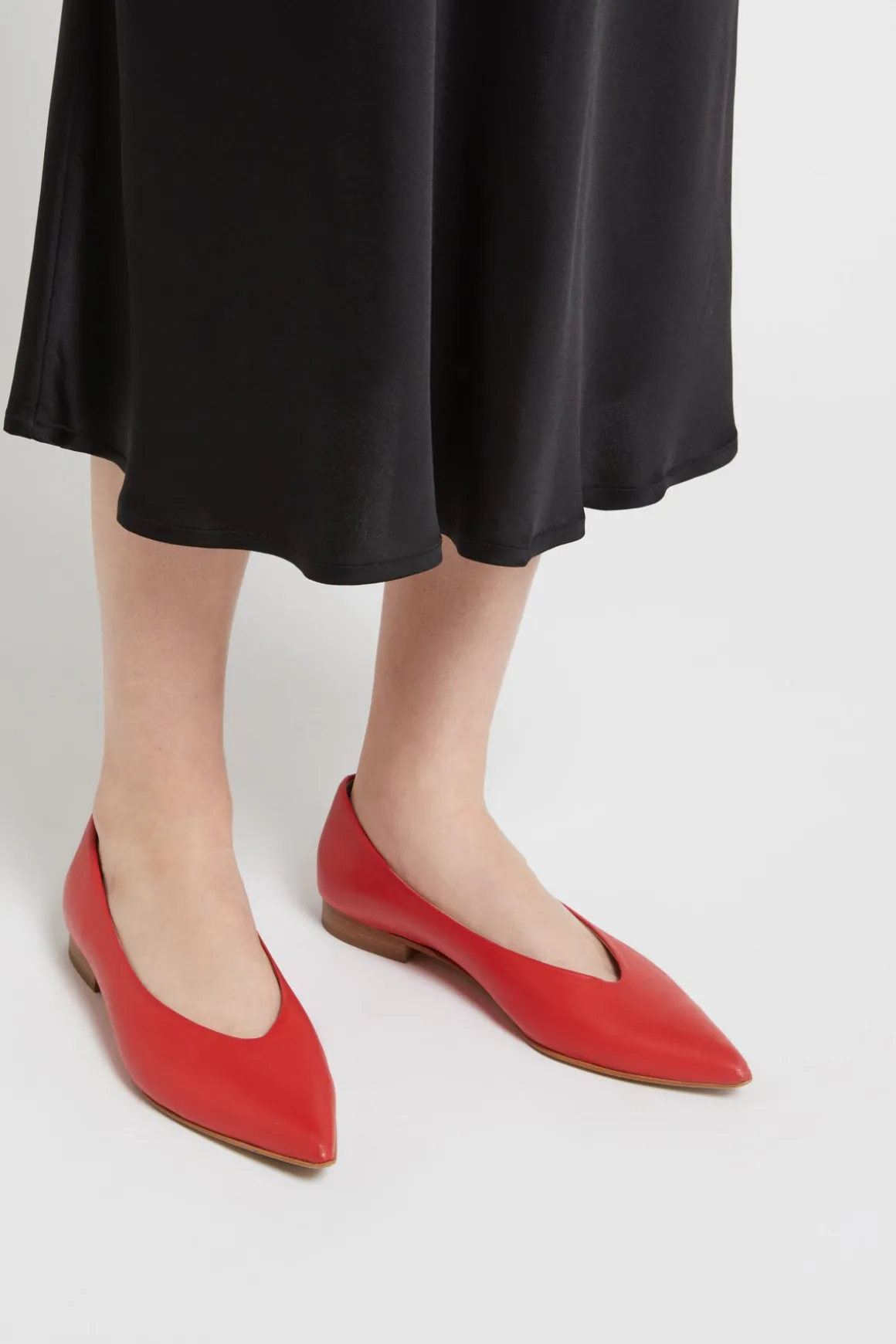 Ballerines pointues en cuir