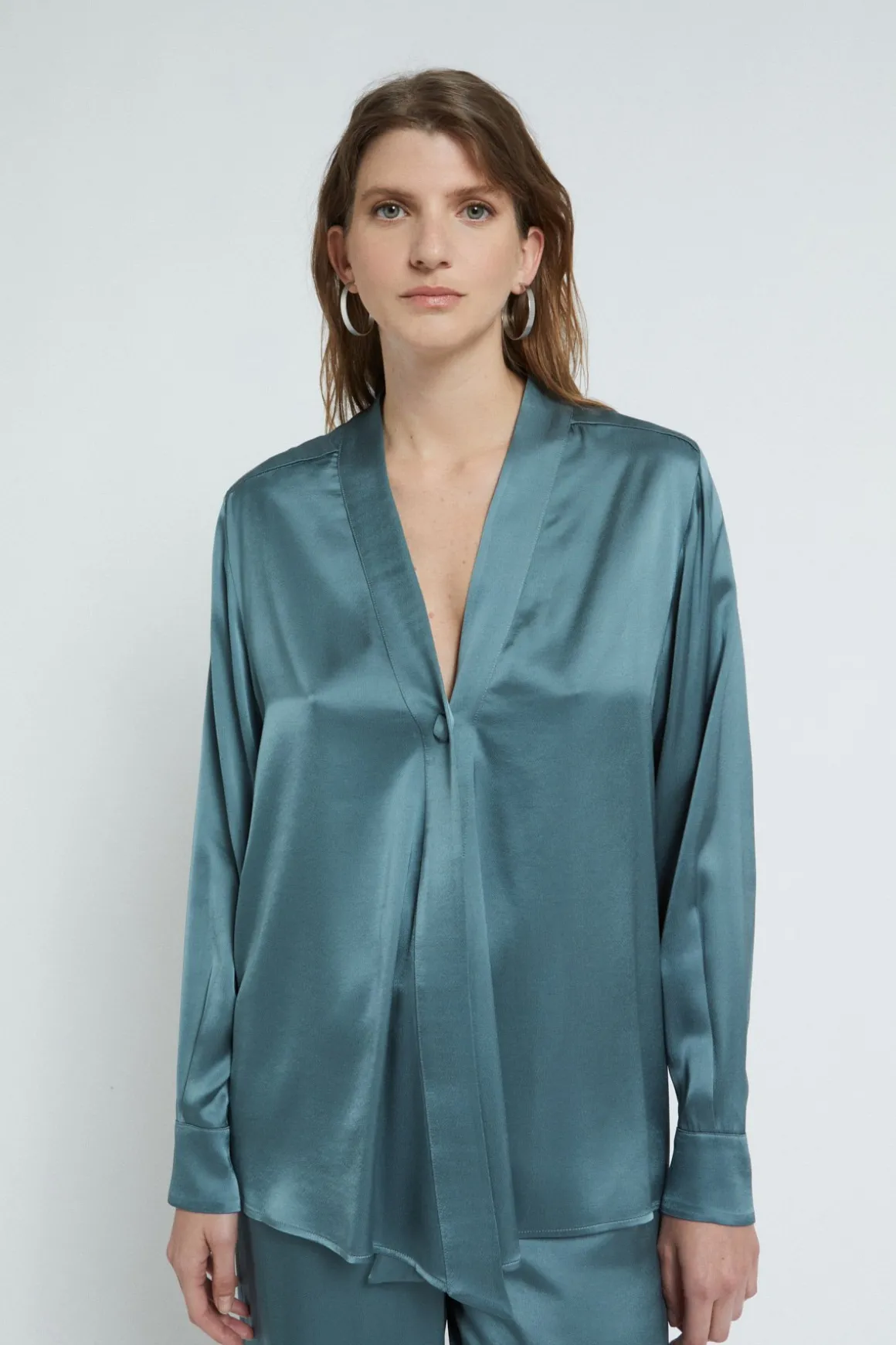 Blouse 1 bouton en viscose