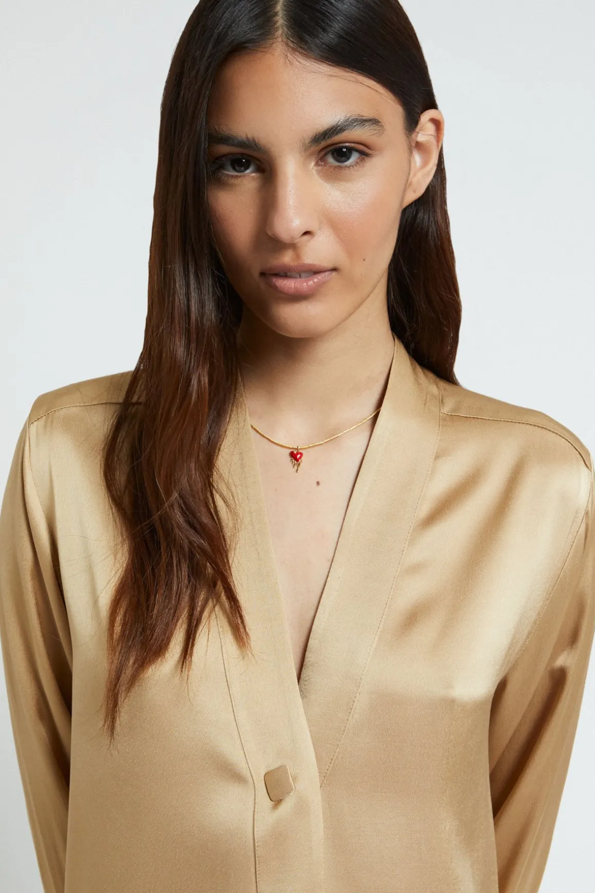 Blouse 1 bouton en viscose