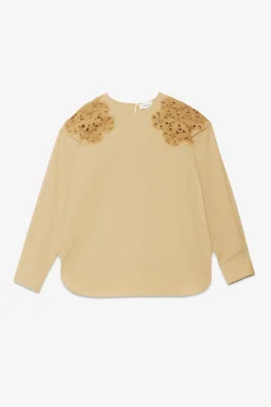 Blouse en coton avec applications au crochet