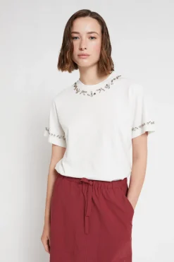 Blouse en coton avec pierres serties