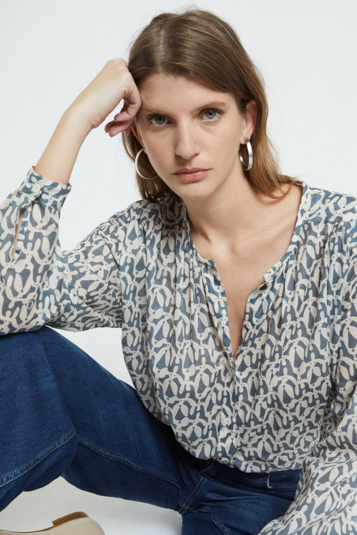 Blouse en coton imprimé
