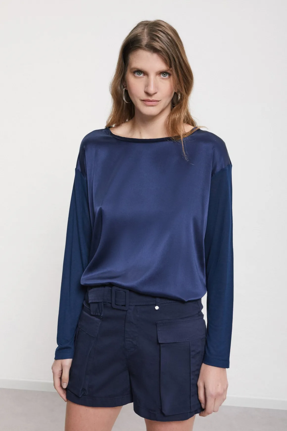 Blouse en soie et viscose