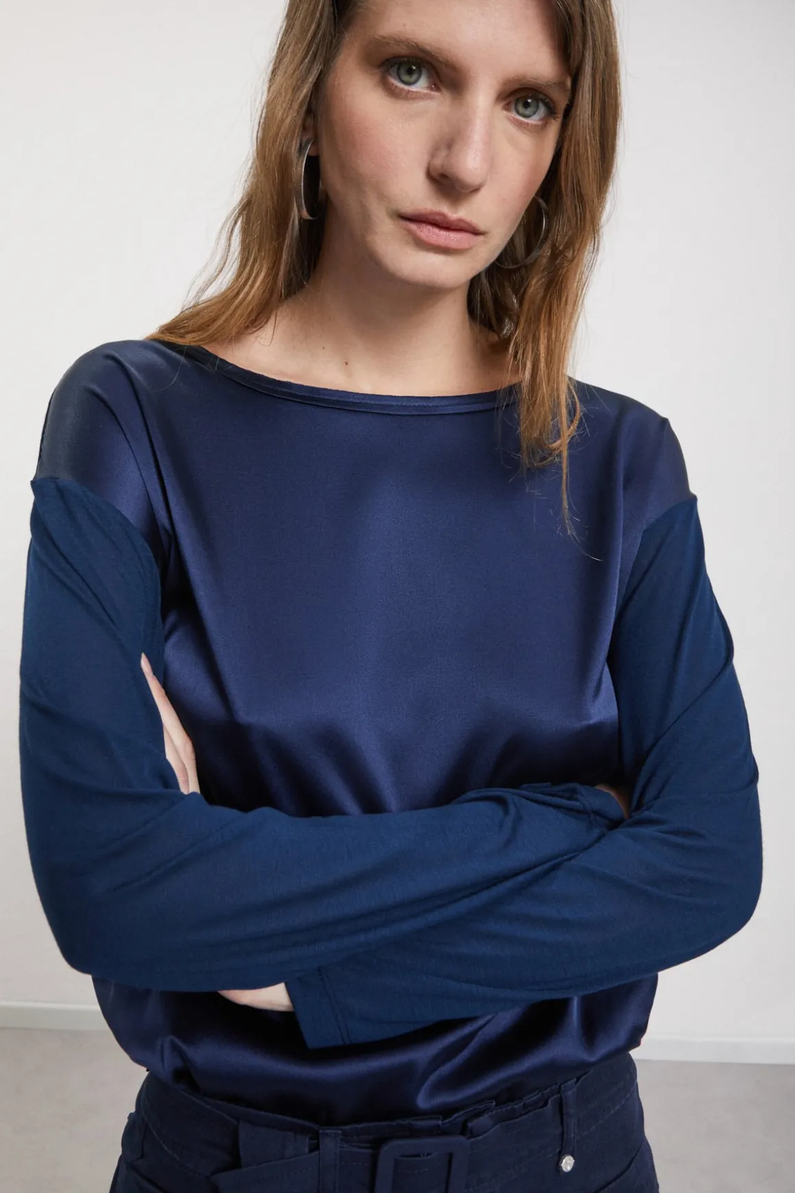 Blouse en soie et viscose