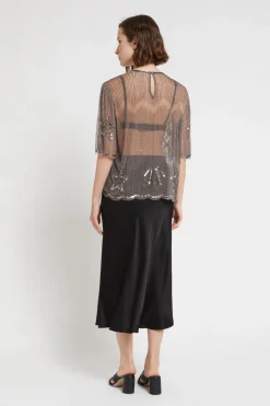 Blouse en tulle avec broderie