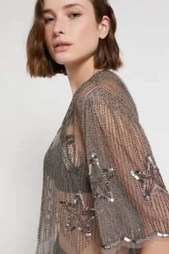 Blouse en tulle avec broderie