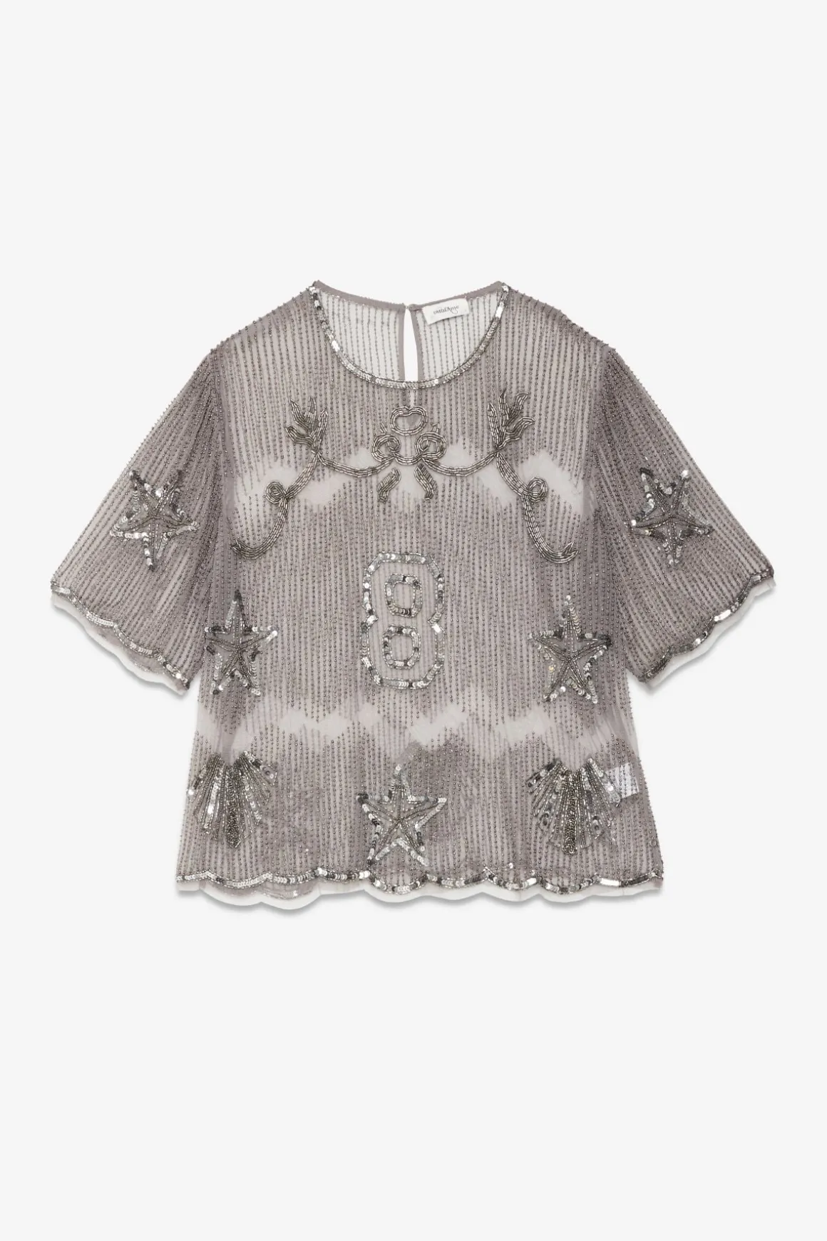Blouse en tulle avec broderie