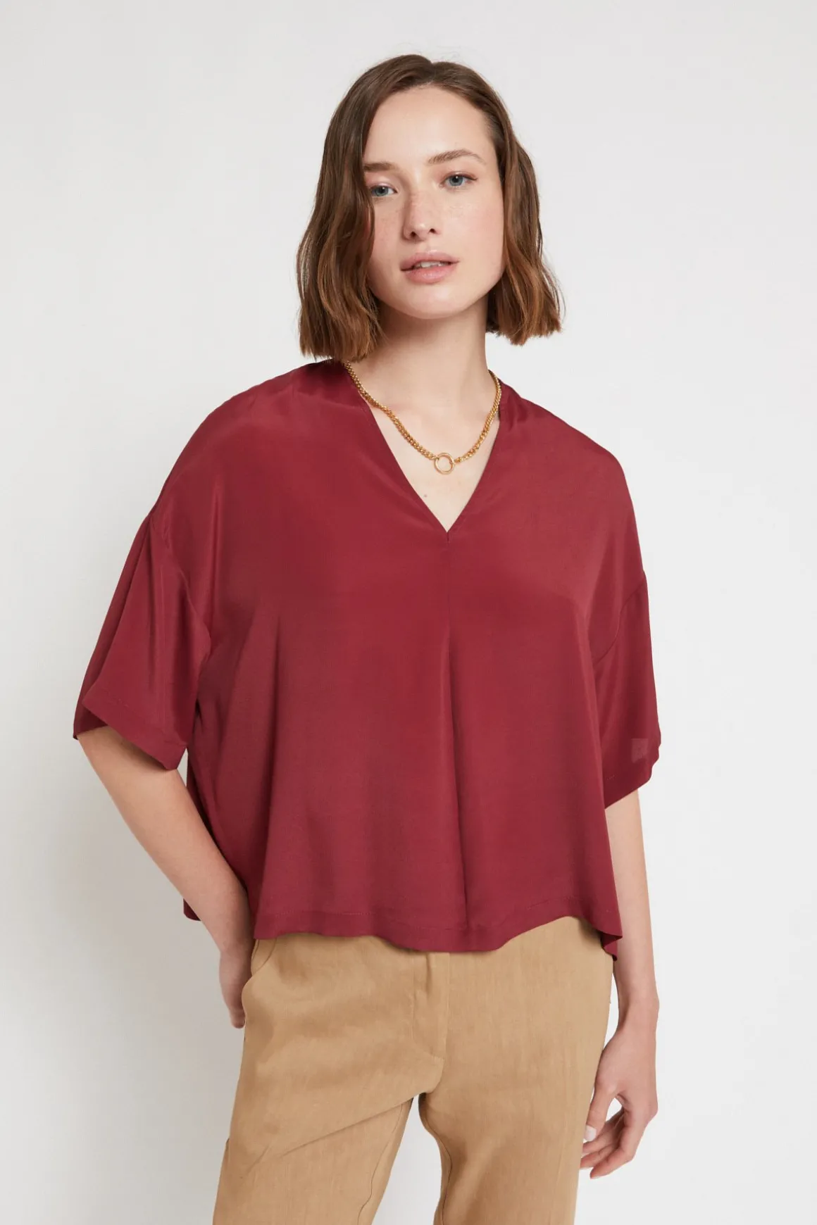 Blouse fluide avec encolure en V