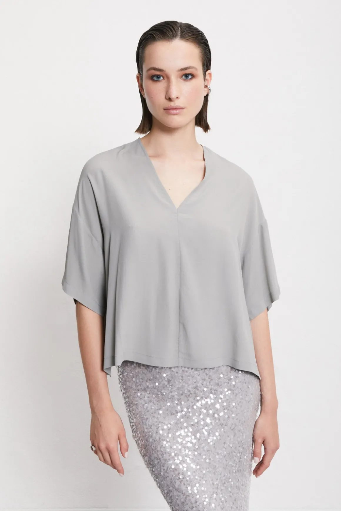 Blouse fluide avec encolure en V