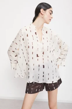 Blouse imprimée avec volants