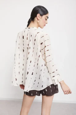 Blouse imprimée avec volants