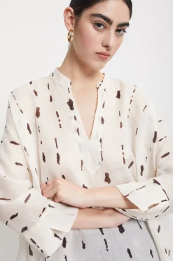 Blouse imprimée avec volants