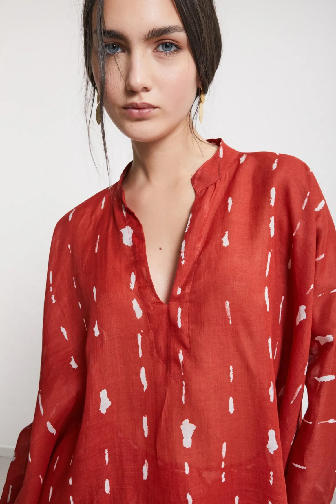 Blouse imprimée avec volants