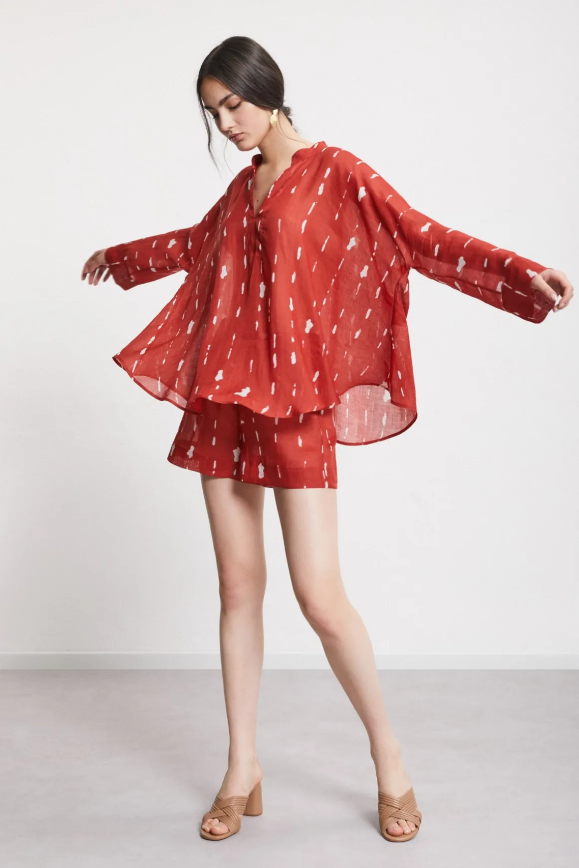 Blouse imprimée avec volants