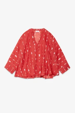 Blouse imprimée avec volants