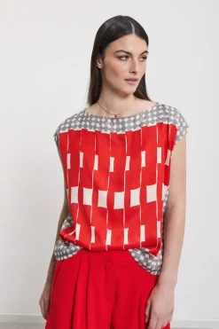 Blouse sans manches en viscose