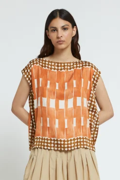 Blouse sans manches en viscose