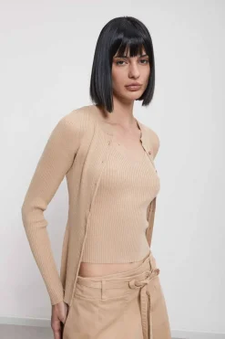 Cardigan côtelé