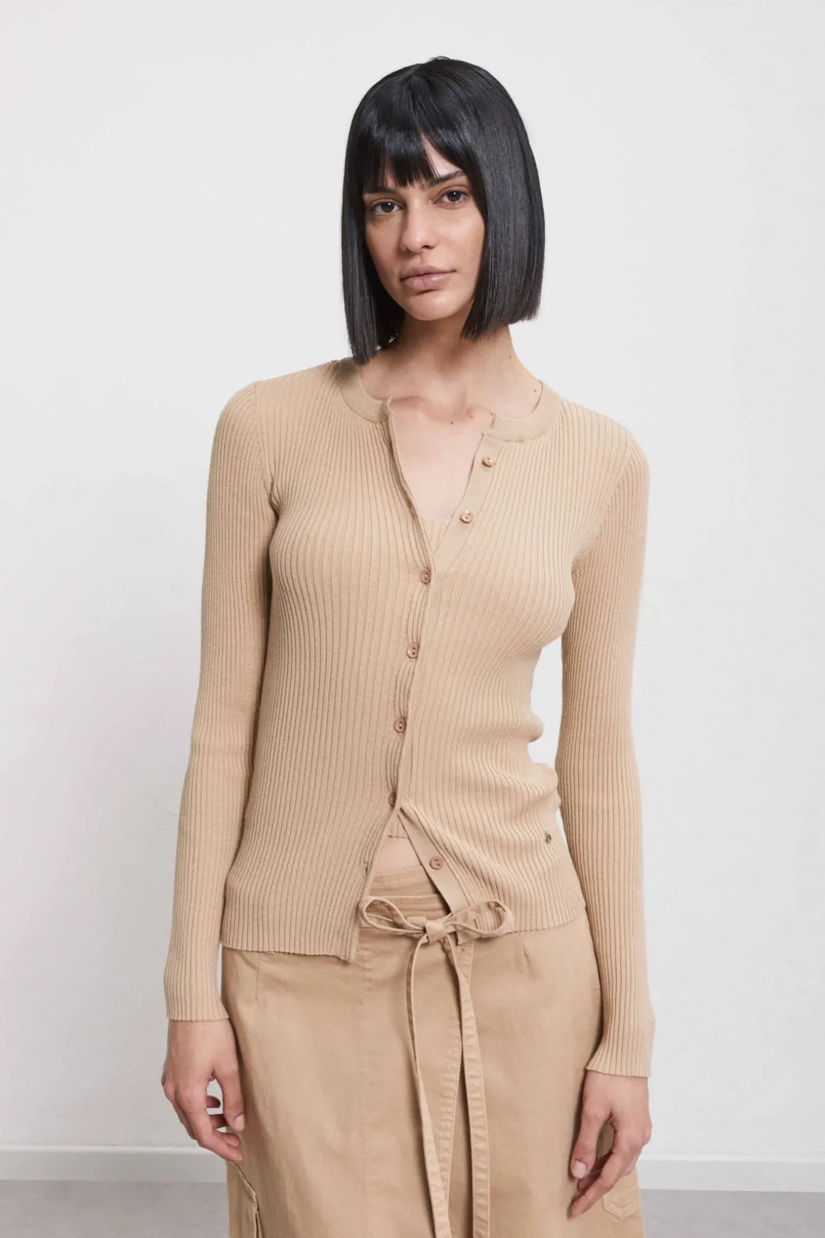 Cardigan côtelé