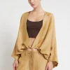 Cardigan en lin effet satin