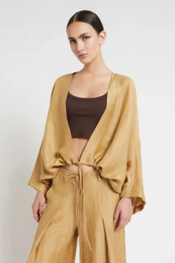 Cardigan en lin effet satin
