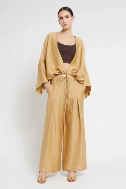 Cardigan en lin effet satin