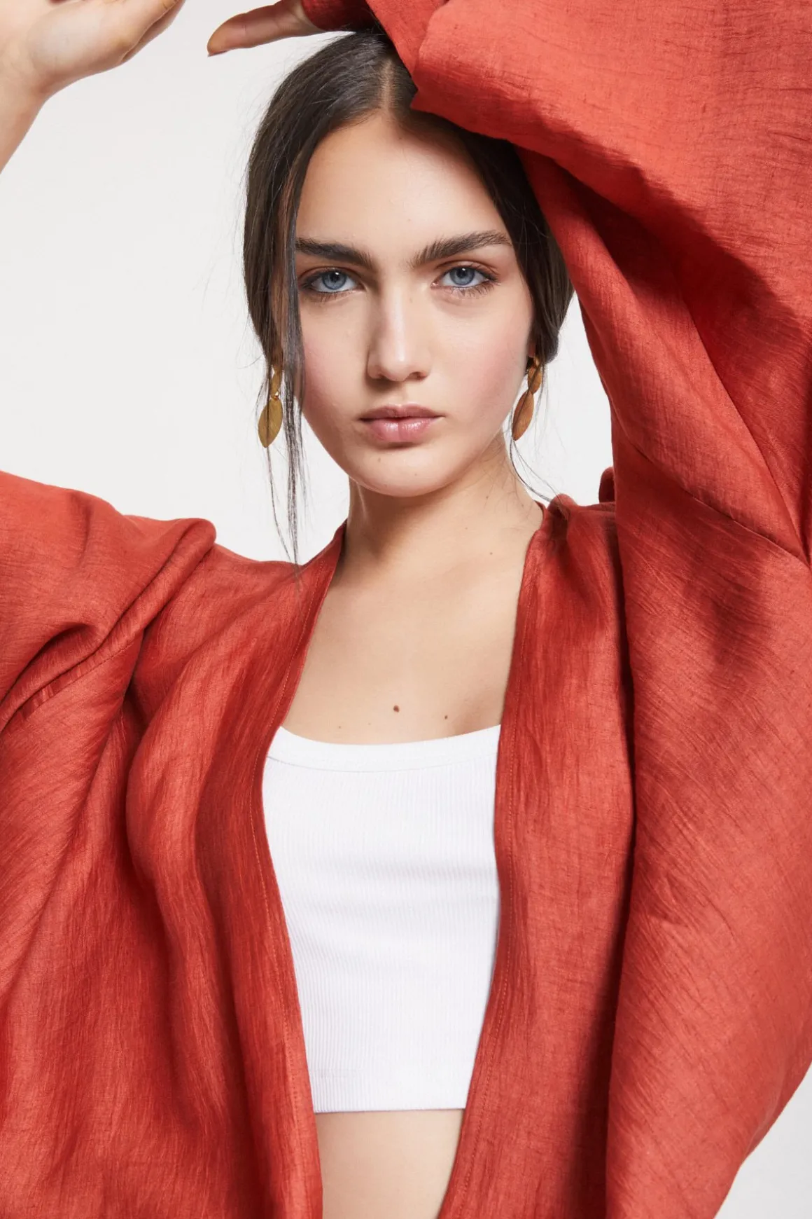 Cardigan en lin effet satin