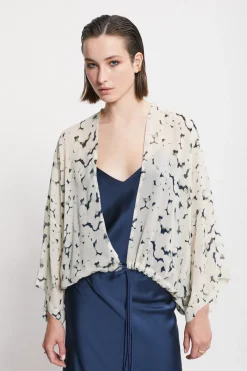Cardigan en viscose avec lacet coulissant