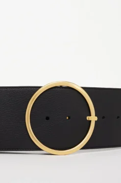 Ceinture haute en cuir avec boucle
