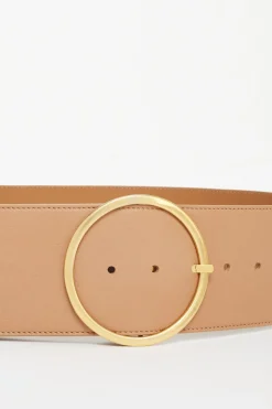 Ceinture haute en cuir avec boucle