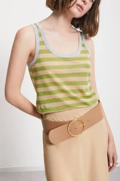 Ceinture haute en cuir avec boucle