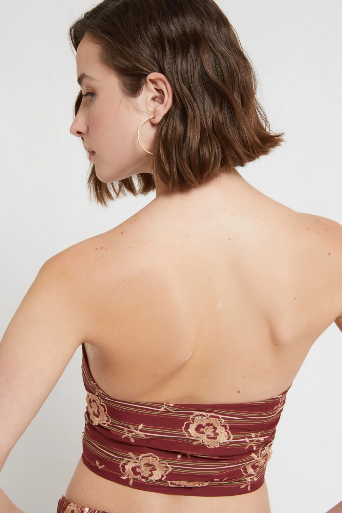 Corset à rayures en mosseline de coton