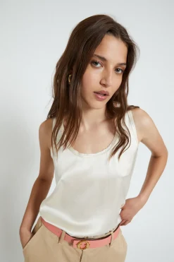Débardeur en soie et viscose