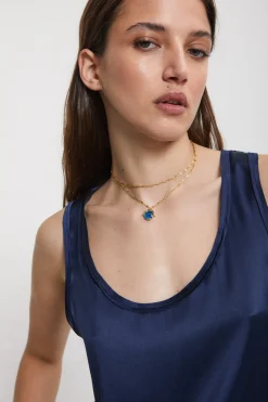 Débardeur en soie et viscose