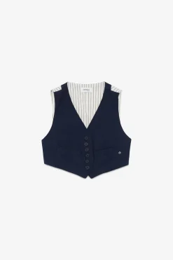 Gilet en lin tissu double