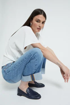 Jean Baggy Cuffed Crop