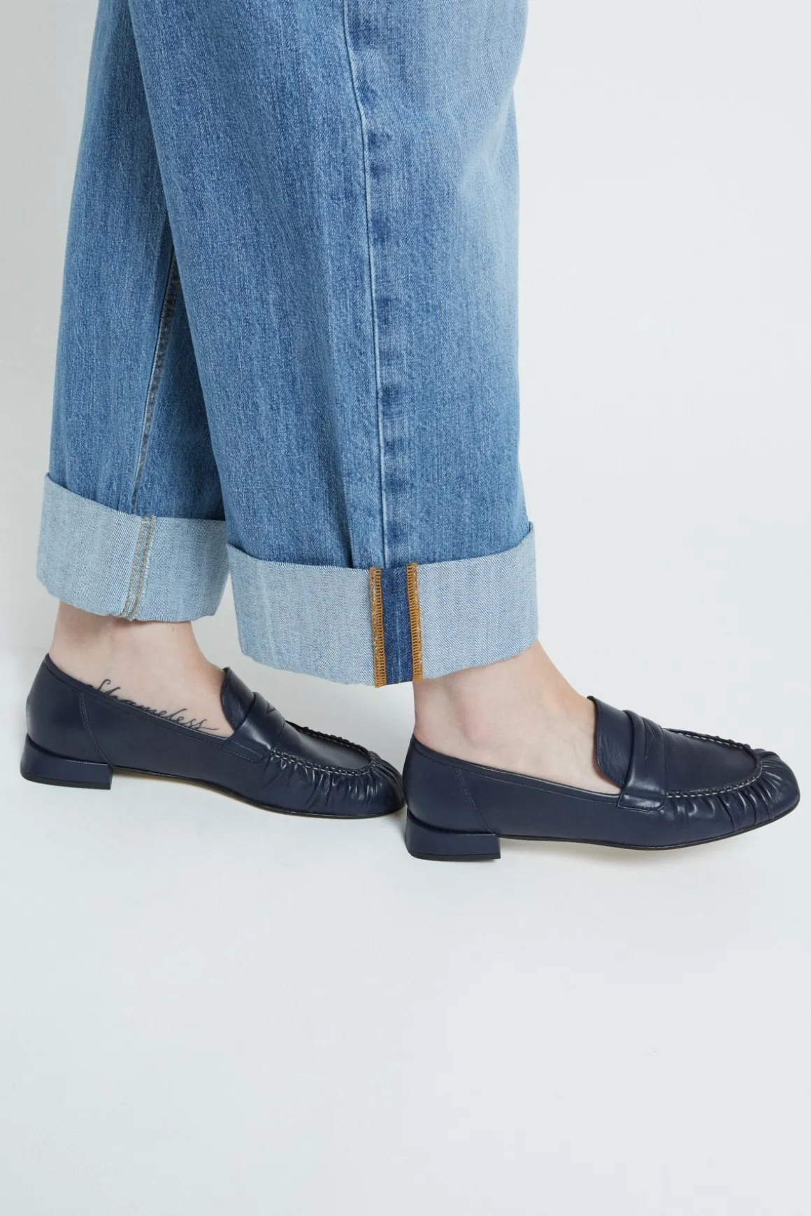 Jean Baggy Cuffed Crop