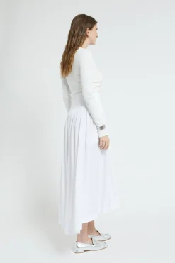 Jupe en popeline avec taille