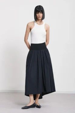 Jupe en popeline avec taille