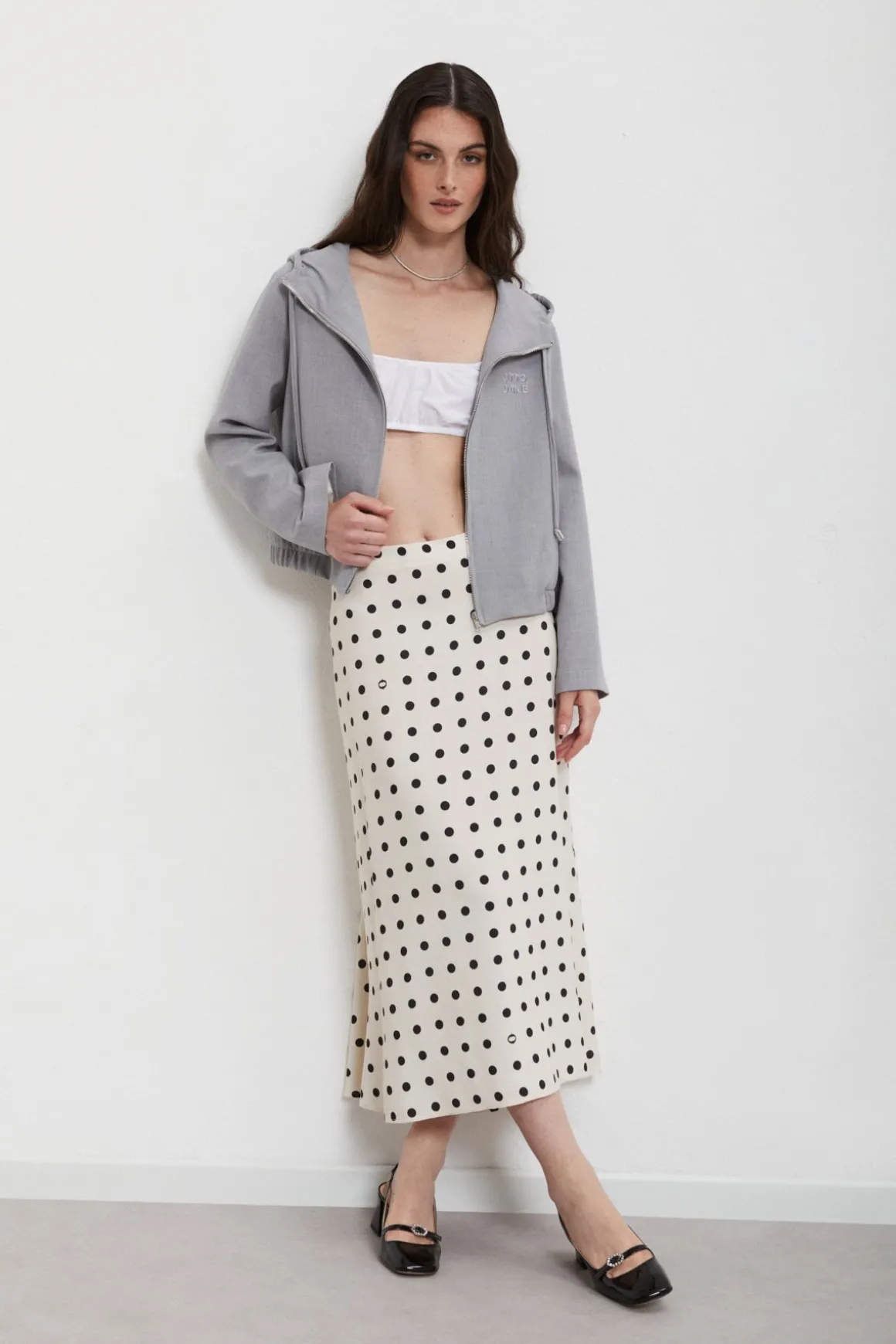 Jupe longue en crêpe de viscose
