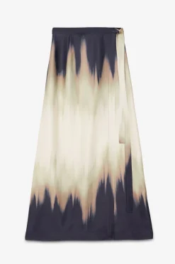Jupe longue en viscose imprimée