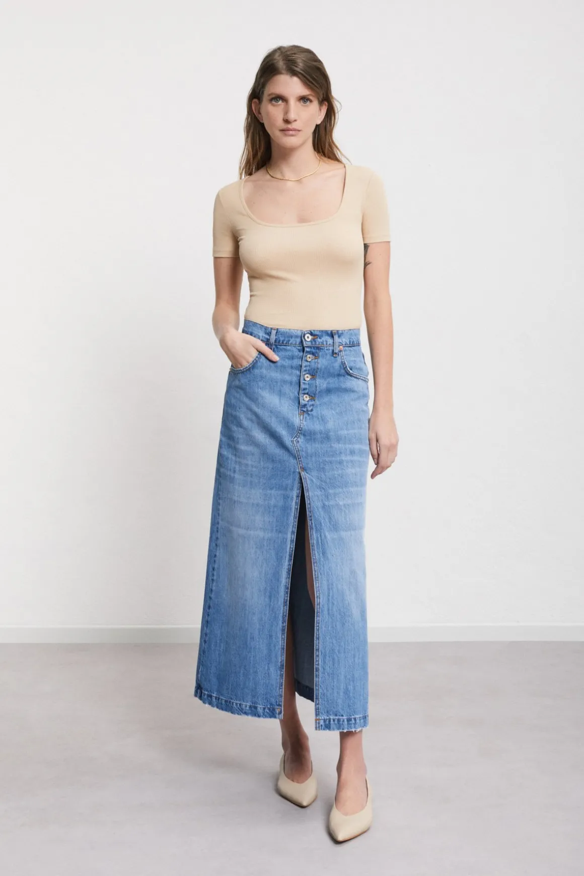 Jupe longue jeans