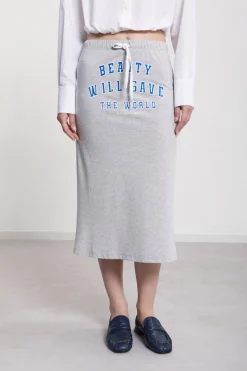 Jupe midi en coton