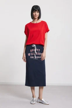 Jupe midi en coton